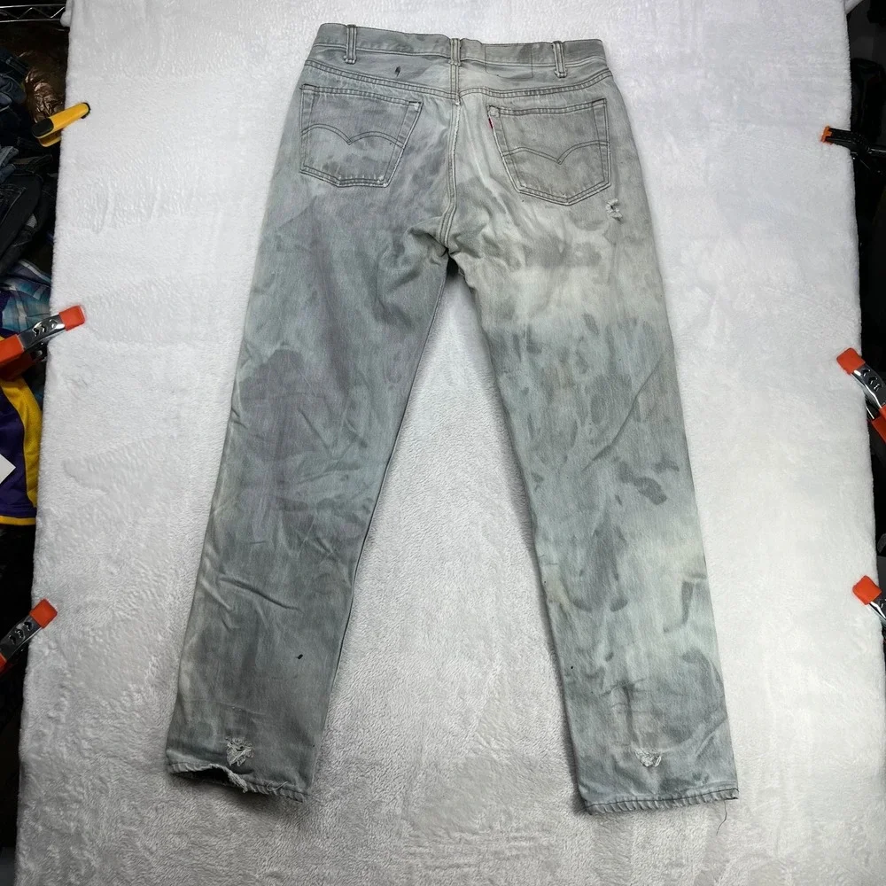 Levi's Straight‎ Jeans Men's Blue Denim Pockets Classic Button Fly 32X30 - Flaws
